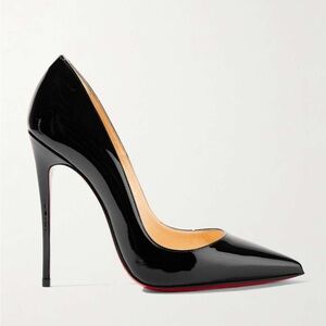 Christian Louboutin Black Patent Leather Stiletto Pumps with Red Sole